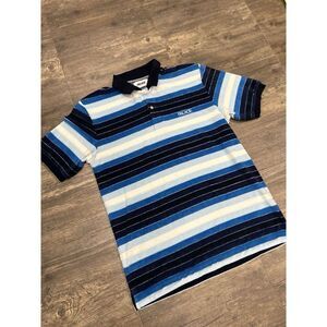 Palace Skateboards Terry Cloth Polo Shirt Blue Striped Men Size‎ Large EUC (146)